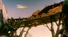 Gulliver is transported to the Lilliput town.